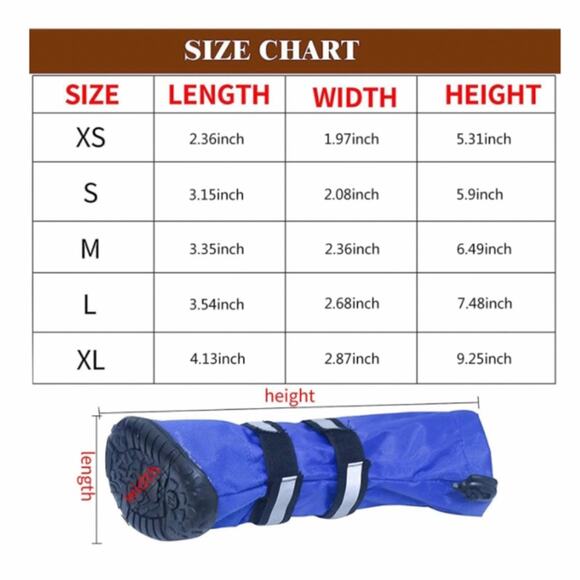 Dog Shoes, Waterproof Dog Boots, Warm Lining Nonslip Rubber Sole for Snow Winter - Picture 7 of 10